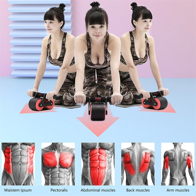 Double Wheel Abdominal Exerciser Women Men Automatic